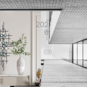 Large modern metal wall art sculpture with abstract 3D geometric design, handmade iron wall hanging decor for living room, bedroom, dining room, office, and entryway.