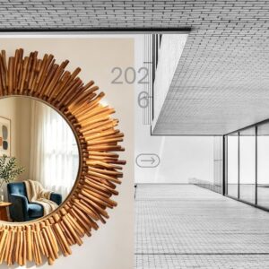 24 inch boho sunburst wall mirror with natural wooden stick frame, rustic farmhouse round decorative mirror for bathroom, bedroom, living room, and entryway décor.