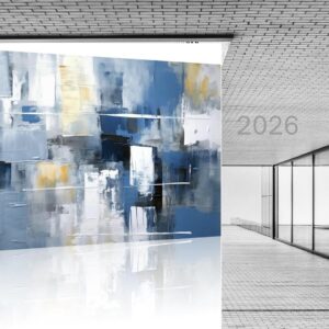Large framed abstract canvas wall art with modern minimalist ink painting design for living room, bedroom, office, dining room, and contemporary home décor interiors.