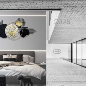 Large Modern Metal Wall Art for Living Room – 3D Abstract Geometric Wall Sculpture Decor for Bedroom, Dining Room & Entryway