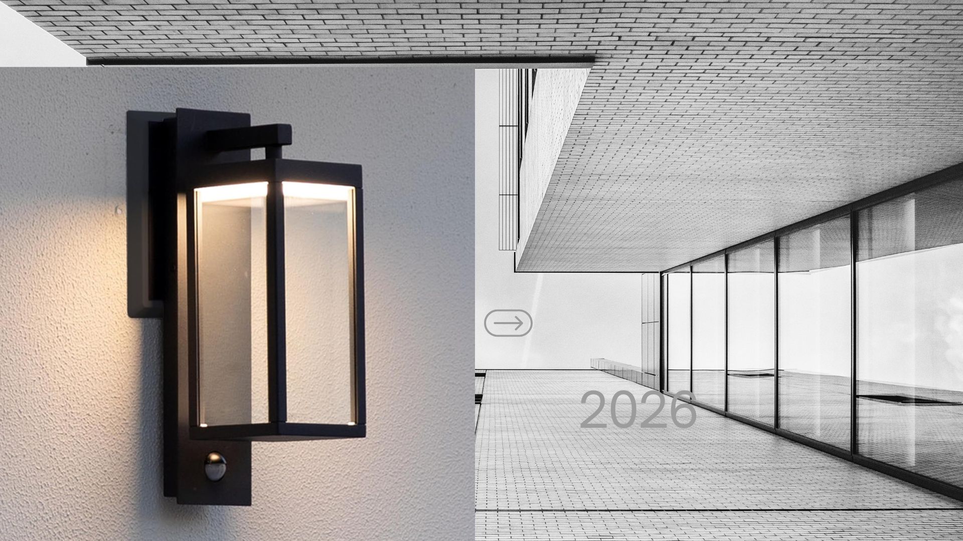 15" Modern Outdoor Wall Sconce with Motion Sensor – Waterproof LED Porch Light Fixture in Black with Clear Glass for Garage, Patio, Garden & Front Door Exterior Lighting